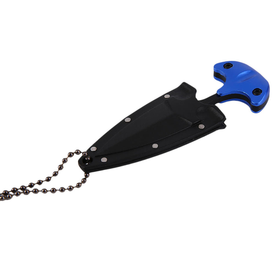 Stainless Steel Knife Mini Camping Chain Necklace Outdoor Knife Tool Daily-Use