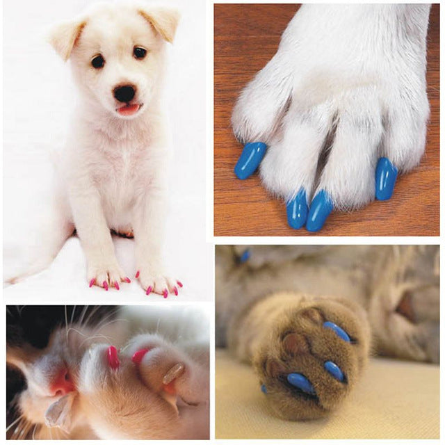 Pet/Cat Nail Protector Cap, Legendog 20 Pcs Soft Dog Cat Claw Covers Pet Nail Protector Cap + Adhesive Glue