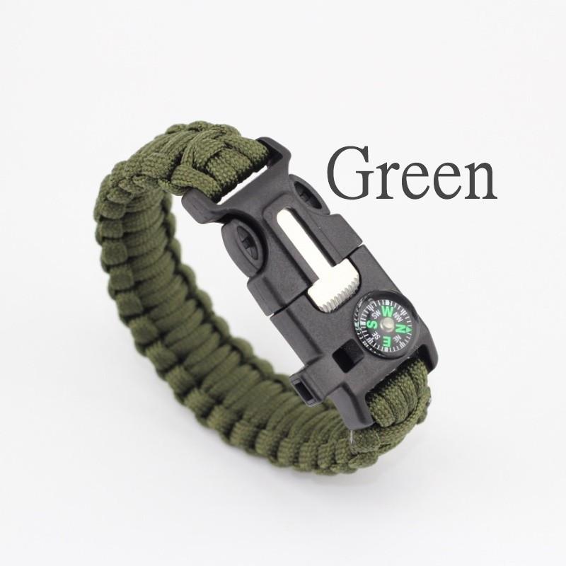 PREMIUM PARACORD SURVIVAL BRACELET - FLINT FIRE STARTER + COMPASS