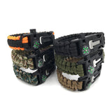 PREMIUM PARACORD SURVIVAL BRACELET - FLINT FIRE STARTER + COMPASS