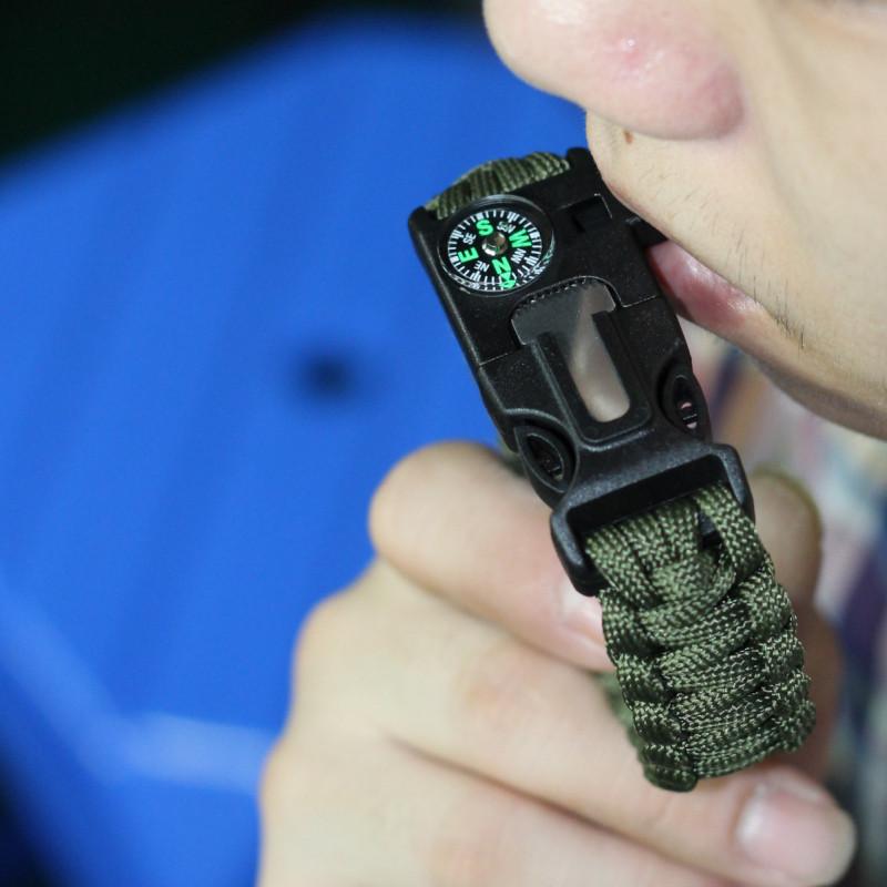 PREMIUM PARACORD SURVIVAL BRACELET - FLINT FIRE STARTER + COMPASS