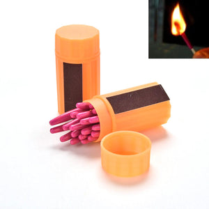 Orange Stormproof Windproof Match Kit 20PC Hiking Camping Outdoor Survival Match