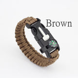 PREMIUM PARACORD SURVIVAL BRACELET - FLINT FIRE STARTER + COMPASS