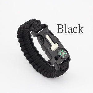 PREMIUM PARACORD SURVIVAL BRACELET - FLINT FIRE STARTER + COMPASS