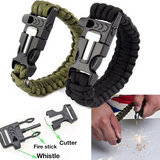 PREMIUM PARACORD SURVIVAL BRACELET - FLINT FIRE STARTER + COMPASS