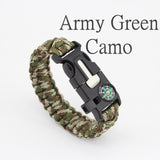 PREMIUM PARACORD SURVIVAL BRACELET - FLINT FIRE STARTER + COMPASS